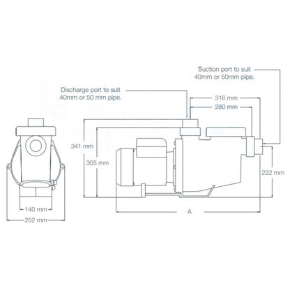 Reltech 0.75hp Pool Pump